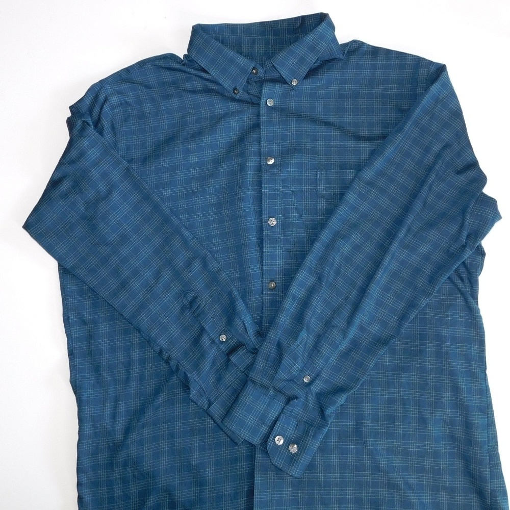 Van Heusen Plaid Window Pane Shirt/ Size 17.5